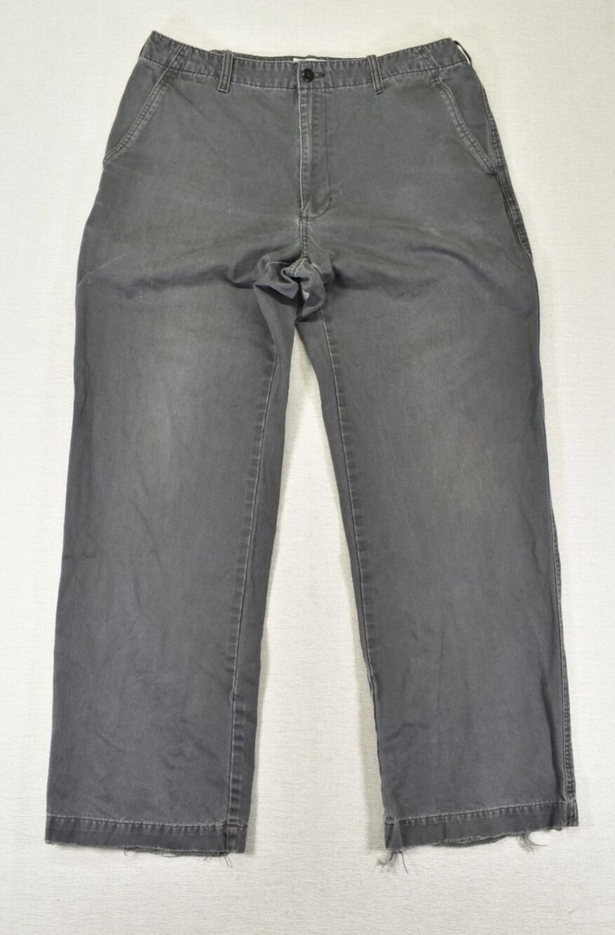 Gap Loose Fit Jeans Mens 34x32 Faded Black Gray Wide Leg Baggy Vintage Chinos